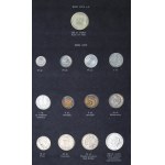 PRL, Komplet monet obiegowych 1949-1990 w dedykowanych klaserach