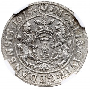 Zikmund III Vasa, Ort 1615, Gdaňsk - krásný - NGC MS62