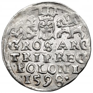 Sigismund III Vasa, 3 groschen 1598, Lublin - NGC MS64