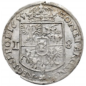 Ján II Kazimír, Ort 1655, Krakov - vzácny - MENNICKÝ