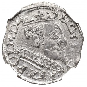 Zygmunt III Waza, Trojak 1597, Wschowa, tytulatura SIGI - NGC MS62