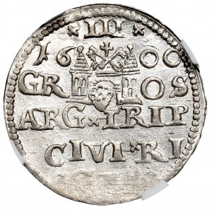 Zikmund III Vasa, Trojak 1600, Riga - EXCLUSIVE - NGC MS64