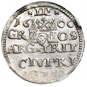 Žigmund III Vasa, Trojak 1600, Riga - EXKLUZÍVNE - NGC MS64