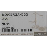 Zikmund III Vasa, Trojak 1600, Riga - EXCLUSIVE - NGC MS64