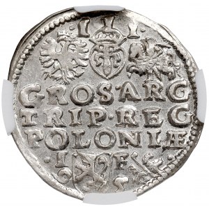 Zygmunt III Waza, Trojak 1595 Lublin - leżąca cyfra 9 - NGC MS63