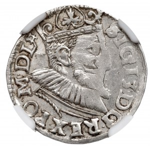 Zygmunt III Waza, Trojak 1595, Wschowa - rzadszy - NGC MS61
