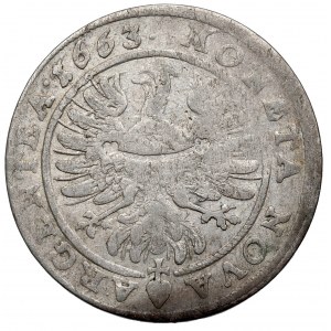 Sliezsko, vojvodstvo Legnicko-Brzeskie, 15 krajcars 1663, Brzeg