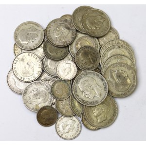 Wielka Brytania, Zbiór ciekawych srebrnych monet (354g)