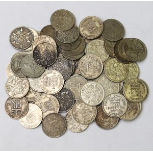 Wielka Brytania, Zbiór ciekawych srebrnych monet (202g)