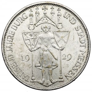 Germany, Weimar Republic, 3 mark 1929 E, Dresden