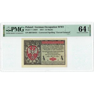 GG, 1/2 mkp 1916 B Allgemein - PMG 64 EPQ