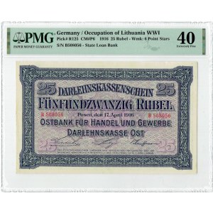 Ober-Ost, 25 Rubel 1916 B, Poznań - PMG 40