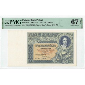 II RP, 20 gold 1931 DH - PMG 67 EPQ