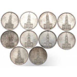 Germany, Third Reich, Set of 5 marks 1934-35