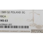 Sigismund III, 3 groschen 1589, Riga - NGC MS63