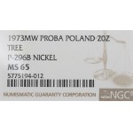 People's Republic of Poland, 20 zloty 1973 - Sample NiKIEL NGC MS65