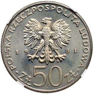 PRL, 50 zloty 1981 - Wladyslaw Herman NGC MS66