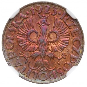 II Republic of Poland, 1 groschen 1923 - NGC MS64 RB