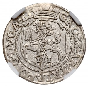 Sigismund II Augustus, Trojak 1563, Vilnius - LI/LI NGC AU55