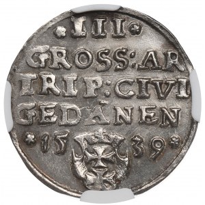 Sigismund I the Old, 3 groschen 1539, Danzig - NGC UNC Details