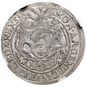 Jan II Kazimierz, Ort 1658, Gdańsk DL - NGC MS61