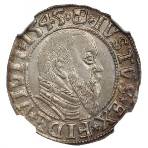 Herzogliches Preußen, Albrecht Hohenzollern, Pfennig 1545, Königsberg - NGC MS62