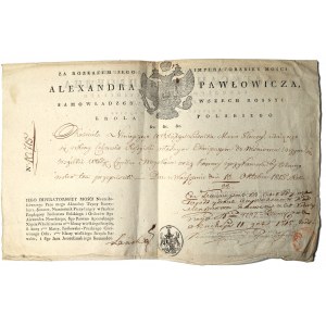 Königreich Polen, Dekret von Alexander I., das Pater Louis Fleury die Reise nach Wisniowiec erlaubt 1815
