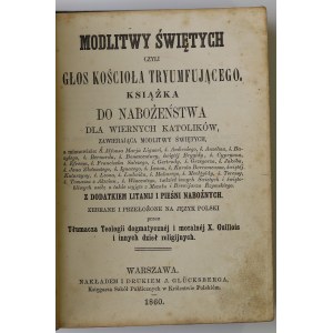 Guillois, Modlitwy Świętych, Warszawa 1860