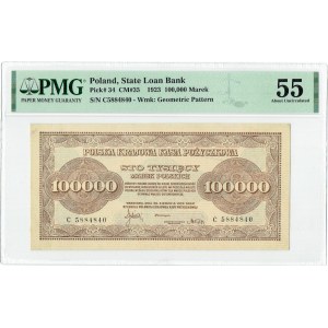 II RP, 100.000 polnische Mark 1923 C - PMG 55
