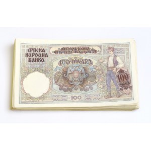 Serbia, Zestaw 100 dinarów 1941 (101 egz.)