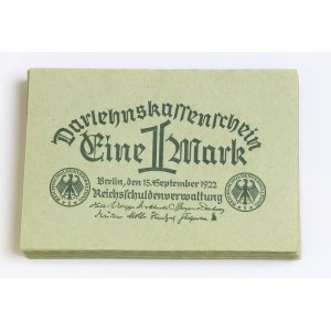 Niemcy, Część paczki bankowej - 1 marka 1922 (90 egz.)
