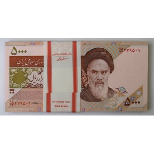 Írán, 5000 riálů 2014 - bankovní balík (100 kopií).