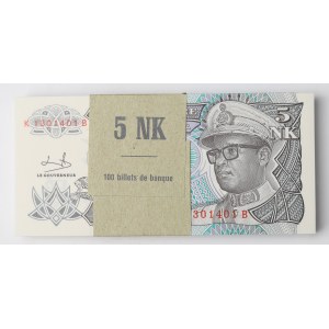 Zaire, 5 Nouveaux Makuta 1993 - Bankpaket (100 Exemplare).