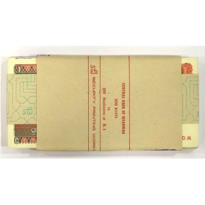Burma, 1 Kyat 1990 - bank parcel (100 copies).