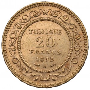 Tunisko, 20 frankov 1892