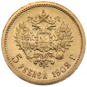 Rusko, Mikuláš II., 5 rublů 1902 AP