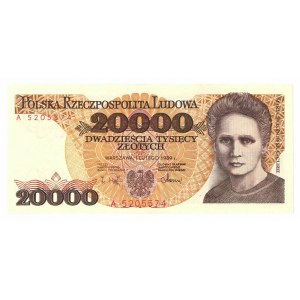 PRL, 20000 złotych 1989 A