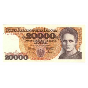 Polská lidová republika, 20000 zlotých 1989 AA