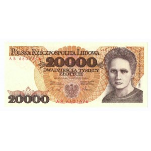 People's Republic of Poland, 20000 zloty 1989 AB