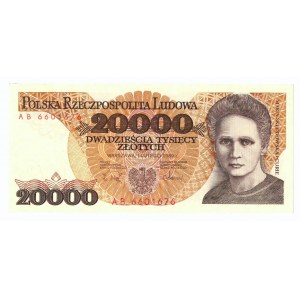PRL, 20000 złotych 1989 AB