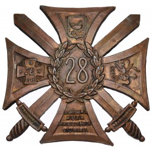 II RP, Soldier's badge of the 28th Kaniowski Rifle Regiment - excerpted by Bobkowicz, Lodz.