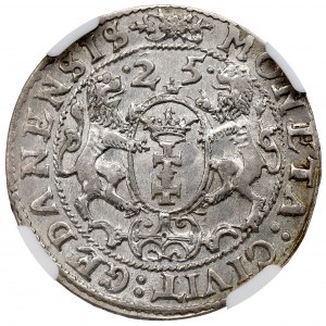 Zygmunt III Waza, Ort 1625, Gdańsk - P NGC MS62