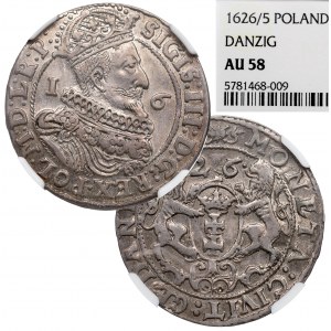 Žigmund III Vasa, Ort 1625/6, Gdansk - dátumová raznica NGC AU58