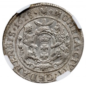 Sigismund III, 18 groschen 1618, Danzig - NGC MS60