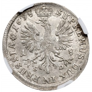 Knížecí Prusko, Fridrich III, Ort 1698, Königsberg - NGC MS65