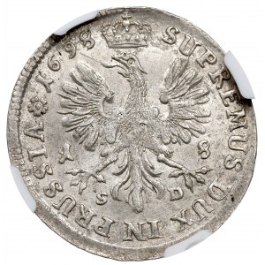 Kniežacie Prusko, Fridrich III, Ort 1698, Königsberg - NGC MS65
