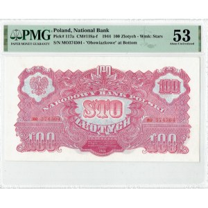 PRL, 100 złotych 1944 , ...owe... MO PMG 53