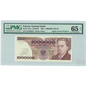 1 mln złotych 1991 E 0190910 PMG 65 EPQ RADAR