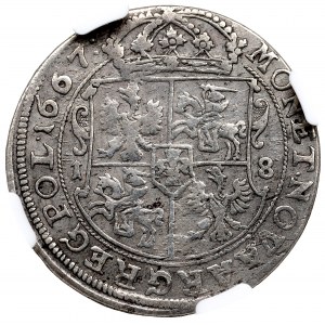 Jan II Kazimierz, Ort 1667, Bydgoszcz - NGC XF Details