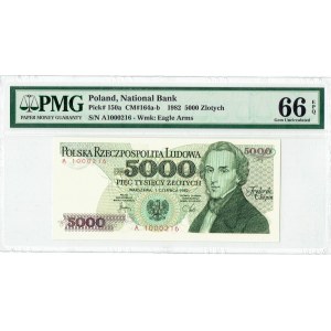 PRL, 5000 złotych 1982 A - PMG 66 EPQ